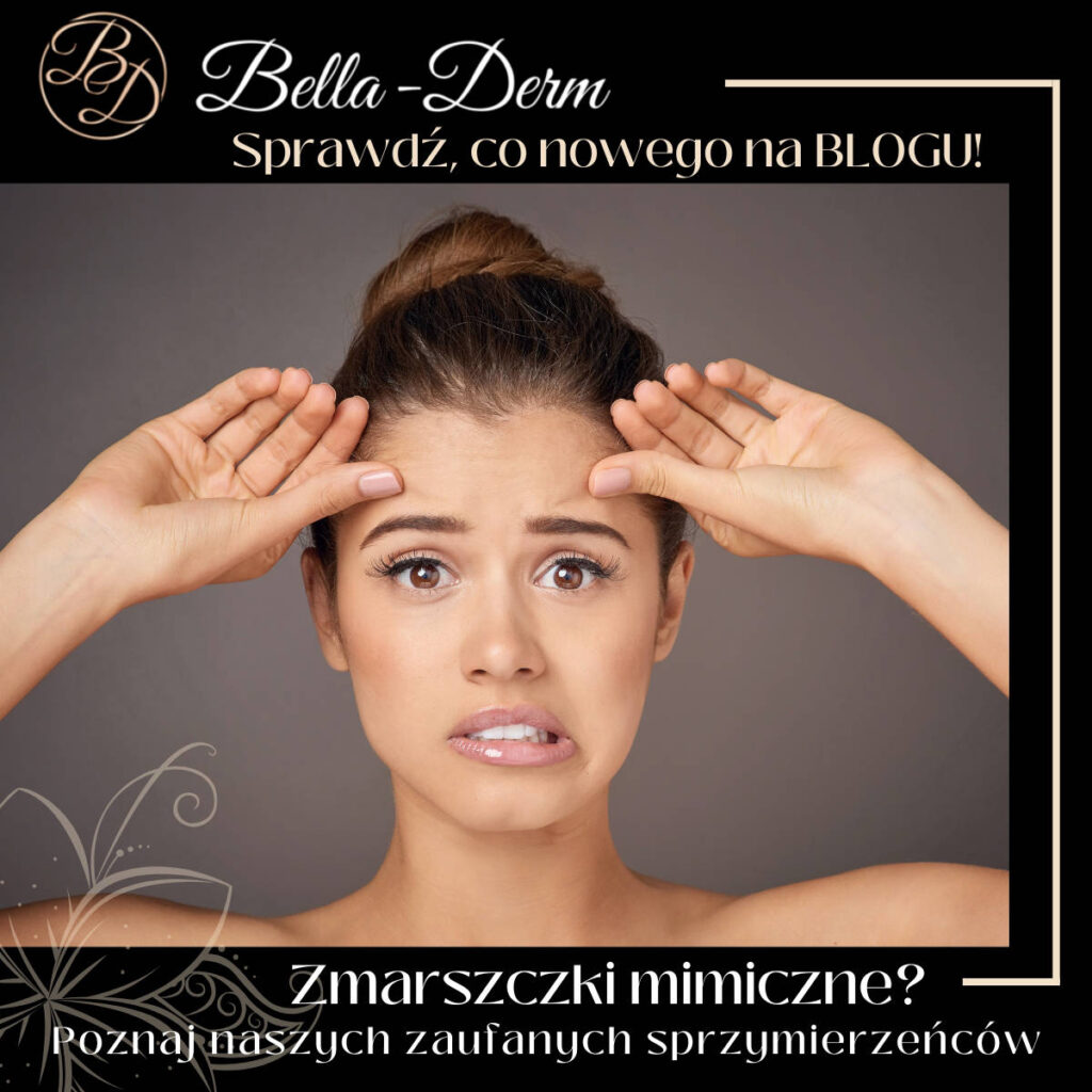 Branża beauty – grafika na social media o zmarszczkach mimicznych.