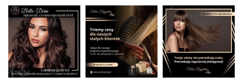 Portfolio graficzne – Magdalena Kotara – grafiki do social mediów w branży beauty.